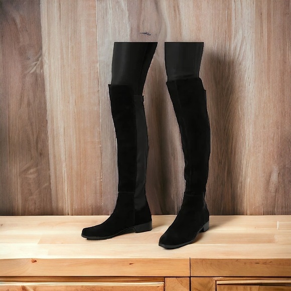 Blondo 'Eden' Over the Knee Waterproof Stretch Boot Black Suede size 8M - Picture 1 of 11